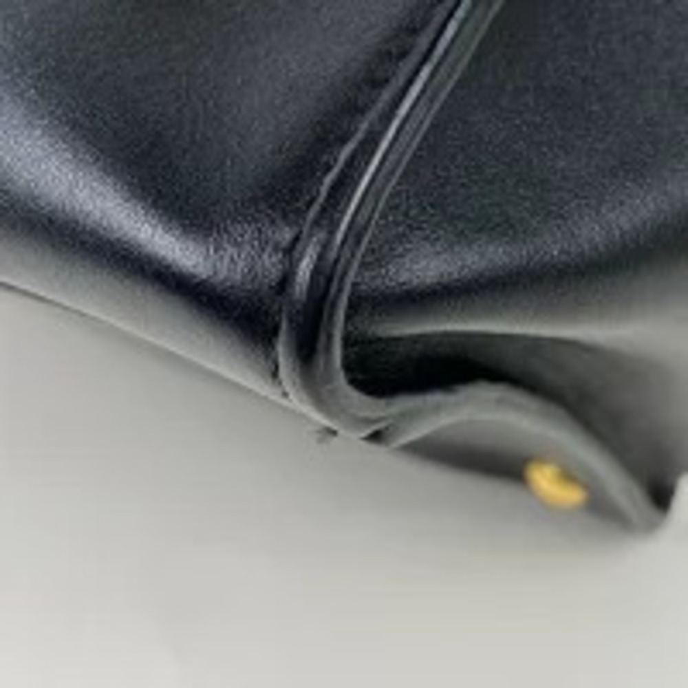 Prada Plate 2way Shoulder Bag Shopping Leather Nero Black - Picture 3 of 7